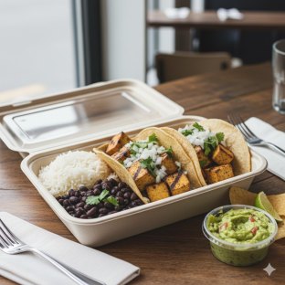 Vegan Tofu Taco Meal with Guacamole