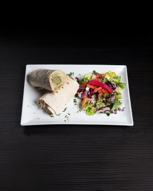 Vegetarian House Falafel Wrap and Pita Chips