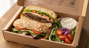 Hollywood's SF Cheesesteak S&wich with Dutch Crunch [NO Dirty Sauce], Salad 