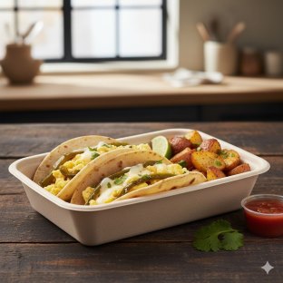 Rajas and Cheese Breakfast (Flour) Tacos Box