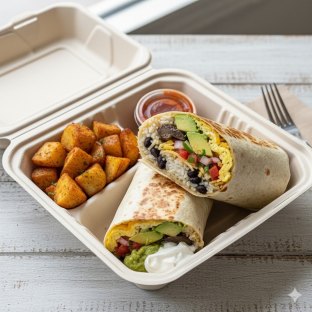 Mushrooms and Avocado Breakfast Burrito