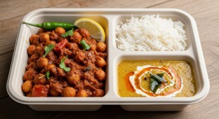 Paneer Simla Mirch with Rice and Dal Tadka