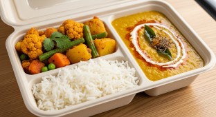 Nepali Mix Vegetable with Rice and Dal Tadka