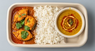 Macha Ko Johl with Rice and Dal Tadka