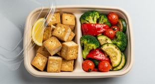 [Special Diet] Grilled Tofu with Roasted Vegetables (Olive Oil Only)