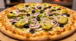 Vegan Custom Veggie Pizza with VEGAN CHEESE (No Sauce, Nightshade Free)