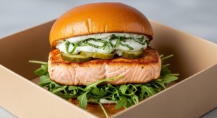 Salmon Burger on Brioche