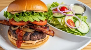 Chipotle Smash Burger with Side Salad