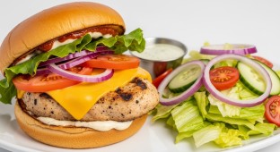 Chicken Burger with Side Salad