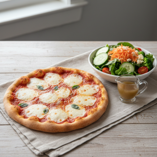 Small Cheese Pizza and House Salad