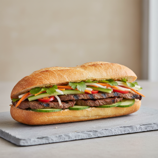 Banh Mi with Grilled Beef Banh Mi with Grilled Beef