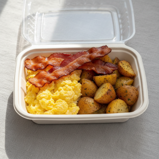 Hot Breakfast Box (Halal Certified Turkey Bacon) Hot Breakfast Box (Halal Certified Turkey Bacon)