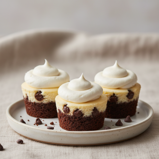 Mini Black Bottom Cupcakes with Icing Mini Black Bottom Cupcakes with Icing