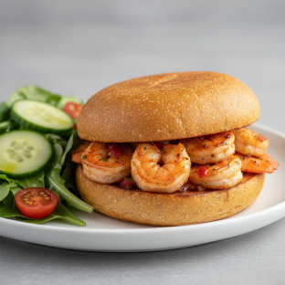 Spicy Shrimp Sandwich with Salad (Gluten Free)