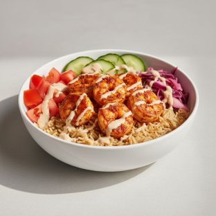 Dairy Free Harissa Shrimp Bowl