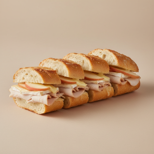 Turkey, Pear, and Brie on French Baguette