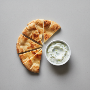 Side of Pita Bread and Tzatziki Side of Pita Bread and Tzatziki