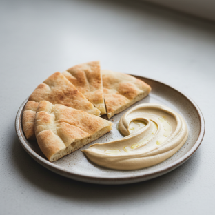 Side of Pita Bread and Vegan Tahini Side of Pita Bread and Vegan Tahini