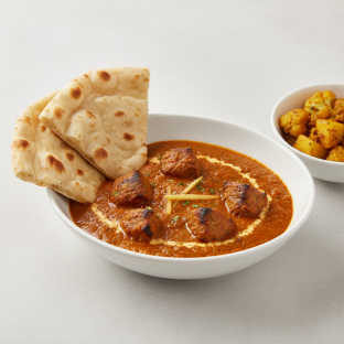 Lamb Tikka Masala with Plain Naan and Aloo Gobi Lamb Tikka Masala with Plain Naan and Aloo Gobi