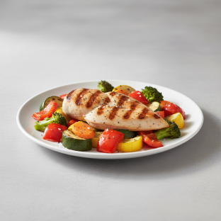 [Special Diet] Grilled Chicken with Roasted Vegetables (no oil)