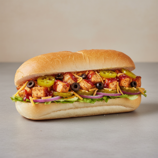 Regular BBQ Chipotle Chicken Sub on White Bread (No Tomatoes)