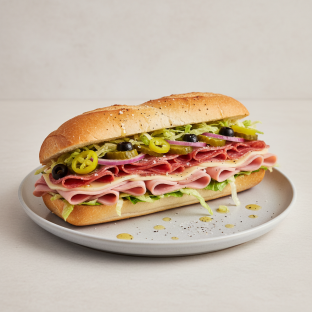 Regular Italian Sub on White Bread (No Tomatoes)