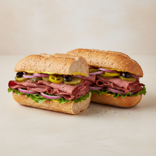 Regular Hot Pastrami Sub on Whole Grain Wheat Bread (No Tomatoes)