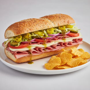 Italian Sub on Parmesan Bread with Harvest Cheddar Sun Chips