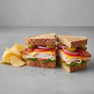 Clubhouse Melt on Whole Grain Wheat Bread with Lay's Classic Potato Chips