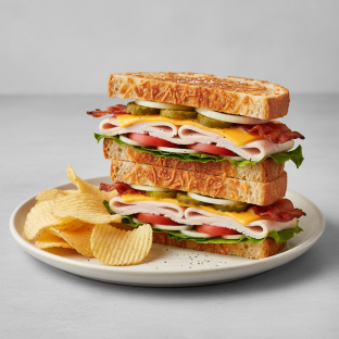 Clubhouse Melt on Parmesan Bread with Lay's Classic Potato Chips