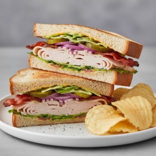 Clubhouse Melt on White Bread with Lay's Classic Potato Chips (No Tomatoes)