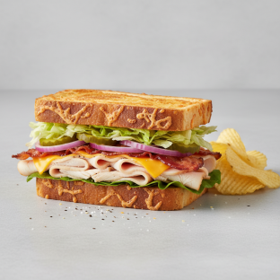 Clubhouse Melt on Parmesan Bread with Lay's Classic Potato Chips (No Tomatoes)