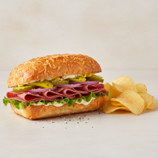 Salami & Provolone on Parmesan Bread w/ Lay's Classic Potato Chips (No Tomatoes)