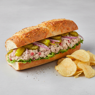 Albacore Tuna Sub on Parmesan Bread w/ Lay's Classic Potato Chips (No Tomatoes)