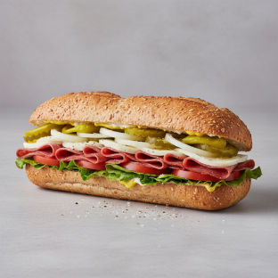 Regular Salami and Provolone Sub on Whole Grain Wheat Bread