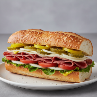 Regular Salami and Provolone Sub on Parmesan Bread