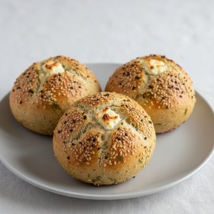 Homemade Feta Dill Sesame Rolls