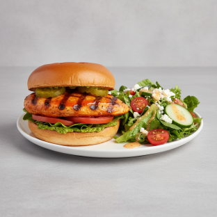 Nashville Hot Sandwich with a Side Salad