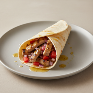 Pork Souvlaki Wraps with Vinaigrette