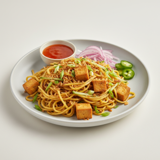 Burmese Garlic Noodles with Tofu