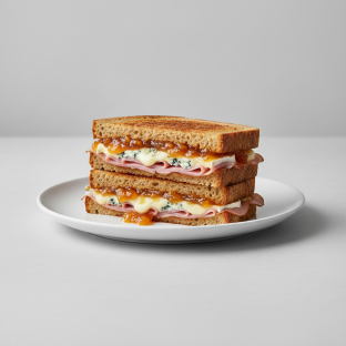 GLUTEN FREE Black Forest Ham & Brie Blue Cheese, Apricot Green Apple Marmalades Grilled Sourdough