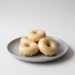 Mini Vegan Vanilla Doughnuts with Vanilla Glaze Mini Vegan Vanilla Doughnuts with Vanilla Glaze