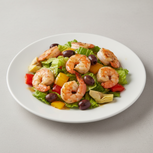 [Special Diet] Dairy-Free Grilled Shrimp Greek Salad (no tabouli)