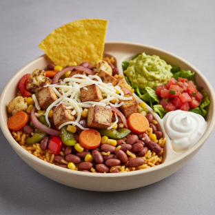 Vegetarian Tofu and Veggies Amigos Burrito Bowl Vegetarian Tofu and Veggies Amigos Burrito Bowl