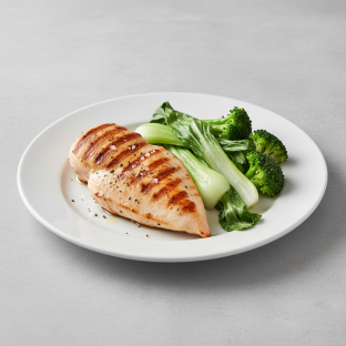 TikTok Special Diet Grilled Chicken with Steamed Bok Choy and Broccoli
