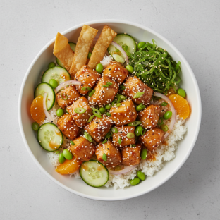 Large Sweet Sesame Chicken over White Rice Large Sweet Sesame Chicken over White Rice