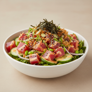 Large Spicy Ahi over Salad Large Spicy Ahi over Salad