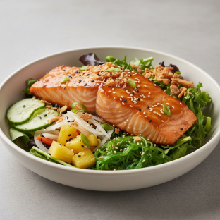 Large Yuzu Ponzu Salmon over Salad Large Yuzu Ponzu Salmon over Salad