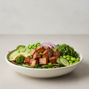 Large Sweet Shoyu Tofu (v) over Salad Large Sweet Shoyu Tofu (v) over Salad