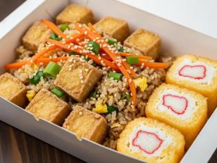 Fried Tofu Chinese Sesame Fried Rice with Crab n Cheese Roll